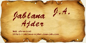 Jablana Ajder vizit kartica